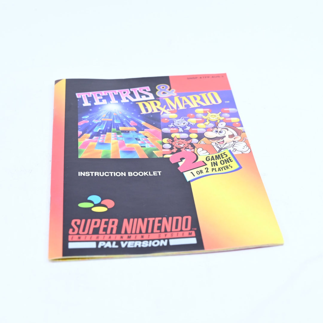 Tetris & Dr Mario - Super Nintendo / SNES Boxed Game - PAL - FREE POST!