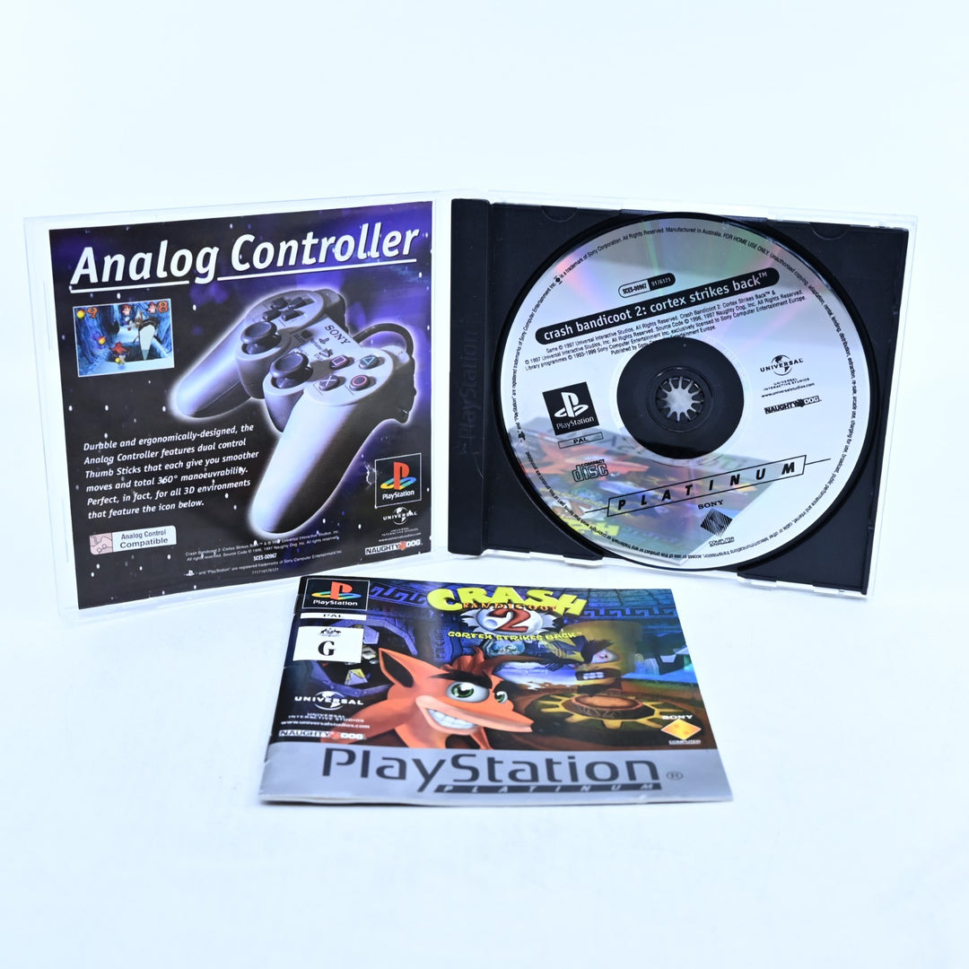 Crash Bandicoot 2: Cortex Strikes Back - Sony Playstation 1 / PS1 Game + Manual