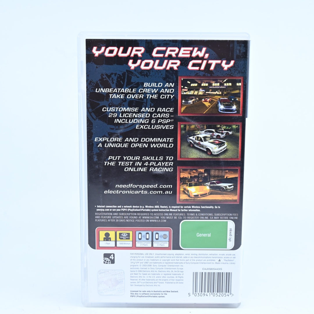 Need For Speed Carbon Own The City - Sony PSP Game + Manual - FREE POST!