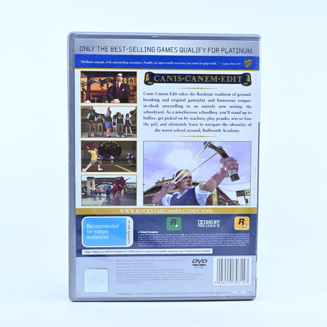 Canis Canem Edit - Bully - Sony Playstation 2 / PS2 Game - No Manual - PAL