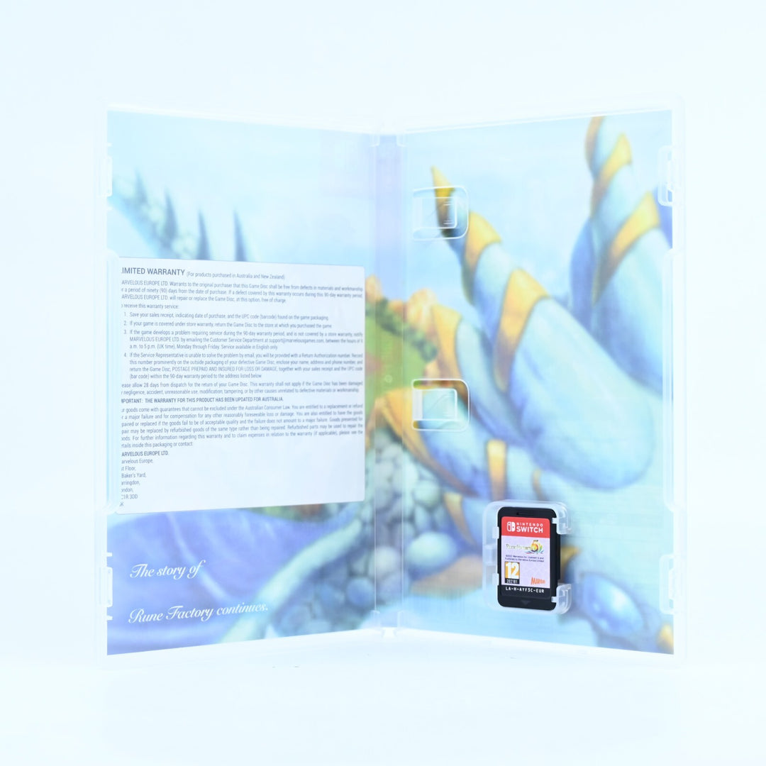 Rune Factory 5 - Nintendo Switch Game - FREE POST!