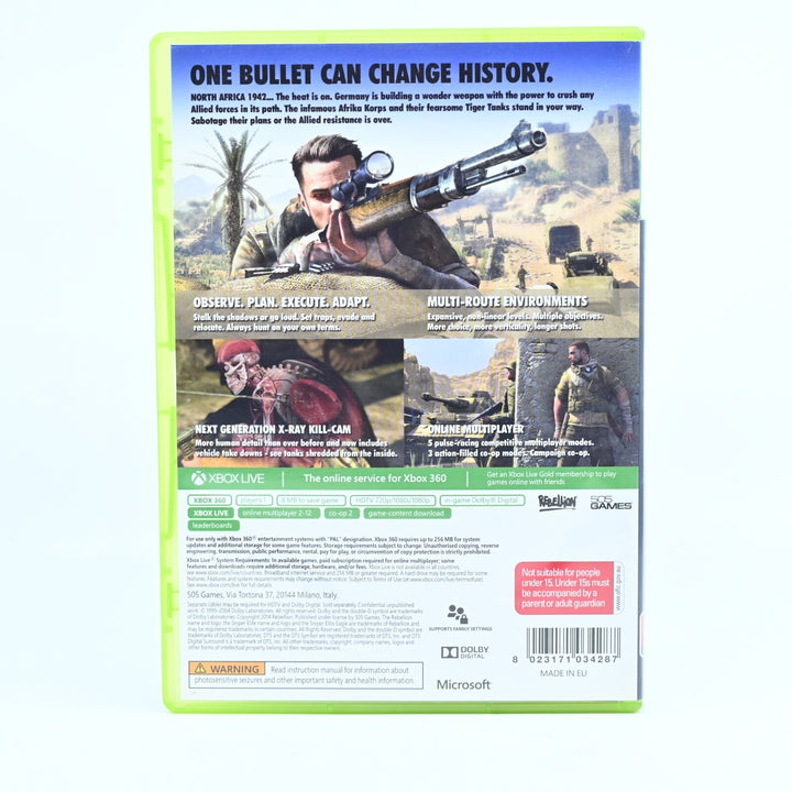 Sniper Elite III 3 - Xbox 360 Game + Manual - PAL - MINT DISC!