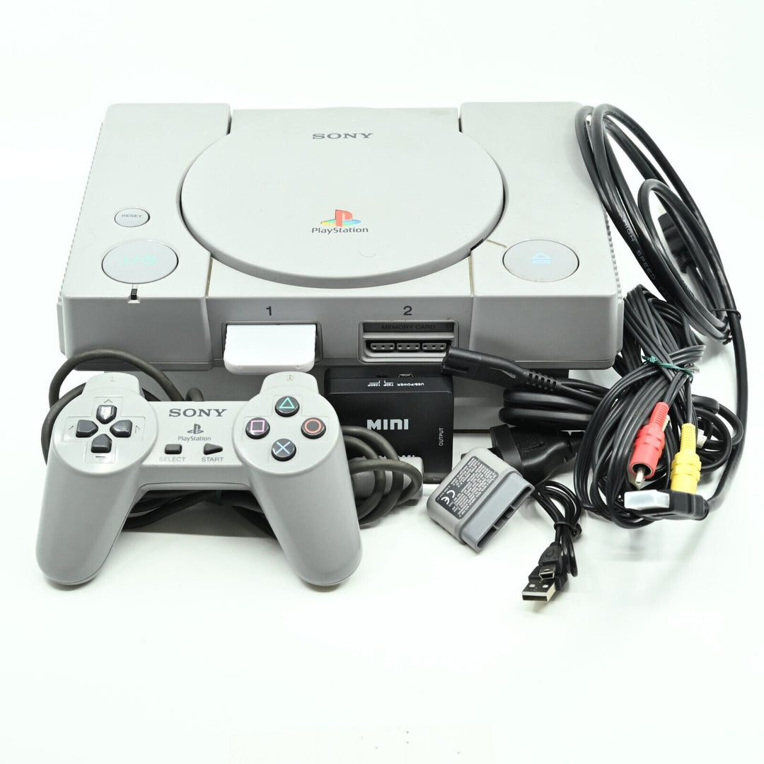 Sony Playstation 1 / PS1 Console - GENUINE CONTROLLERS + CABLES + HDMI