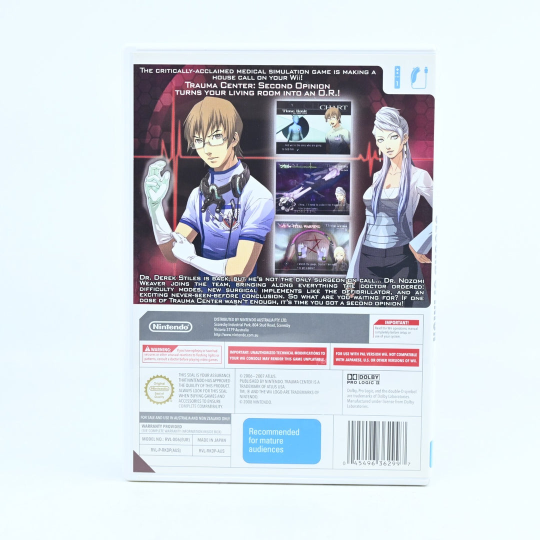 Trauma Center: Second Opinion - Nintendo Wii Game + Manual - PAL - MINT DISC!