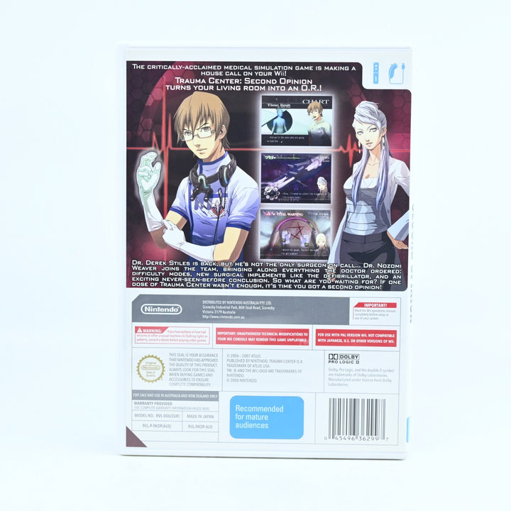 Trauma Center: Second Opinion - Nintendo Wii Game + Manual - PAL - MINT DISC!