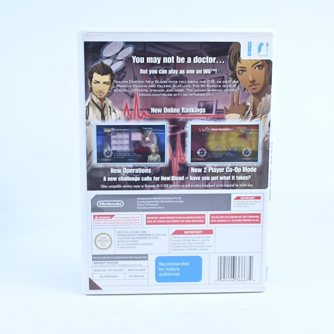 Trauma Center New Blood - Nintendo Wii Game + Manual - PAL - Ex-Rental
