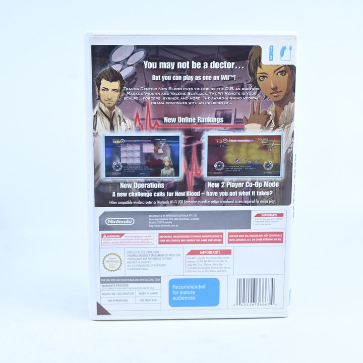 Trauma Center New Blood - Nintendo Wii Game + Manual - PAL - Ex-Rental