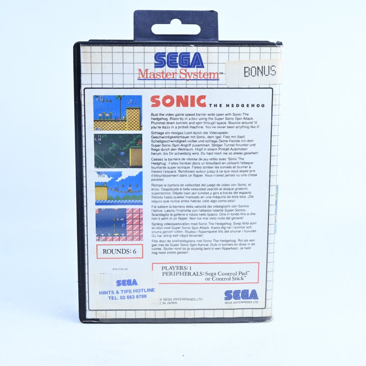 Sonic The Hedgehog - Sega Master System Game + Manual - PAL - FREE POST!