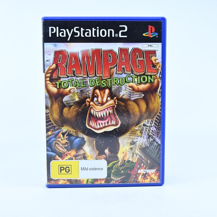 Rampage Total Destruction - Sony Playstation 2 / PS2 Game + Manual - MINT DISC!