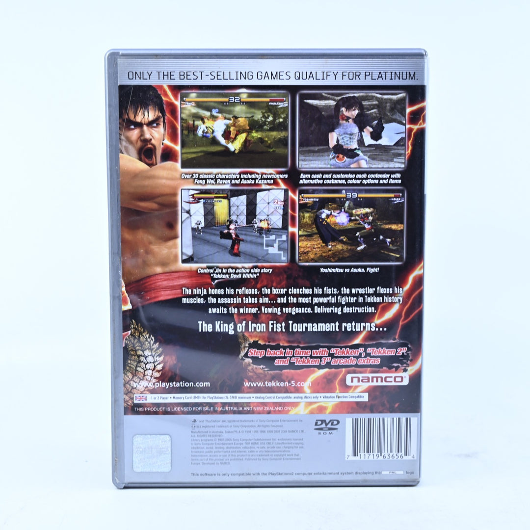 Tekken 5 - Sony Playstation 2 / PS2 Game + Manual - PAL - MINT DISC!