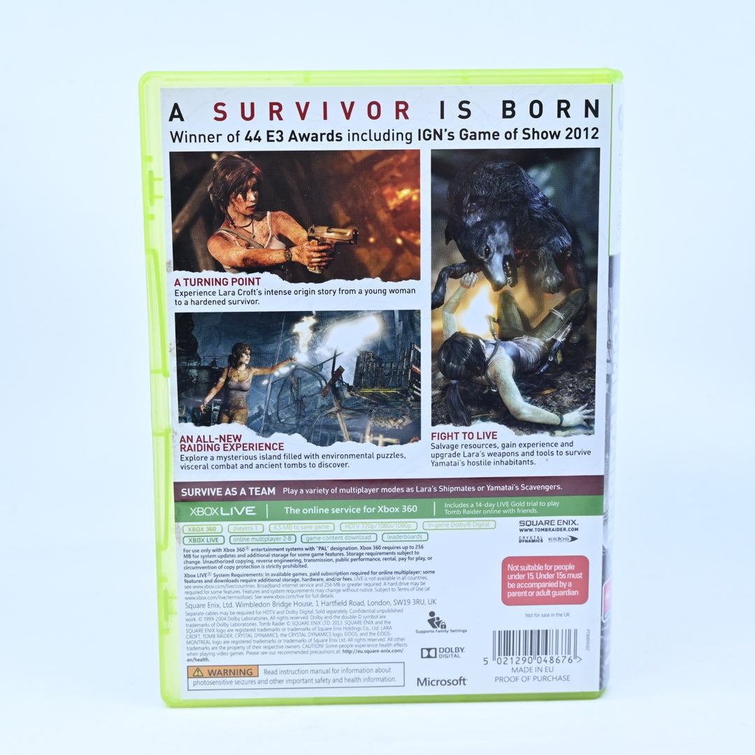 Tomb Raider Survival Edition - Xbox 360 Game + Manual + Map - PAL - MINT DISC!