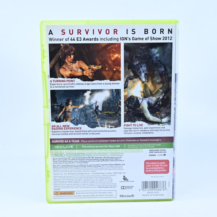 Tomb Raider Survival Edition - Xbox 360 Game + Manual + Map - PAL - MINT DISC!