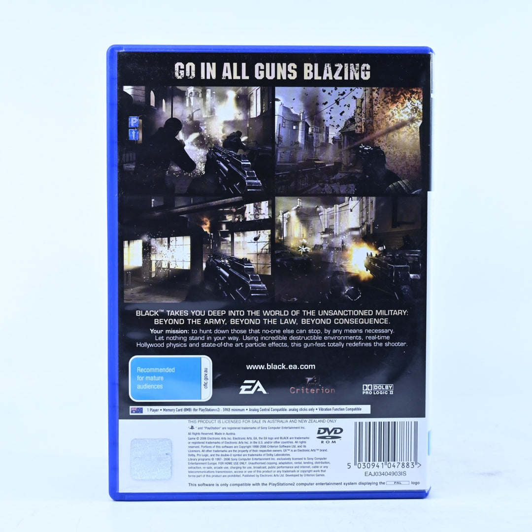 Black - Sony Playstation 2 / PS2 Game + Manual - PAL - MINT DISC!