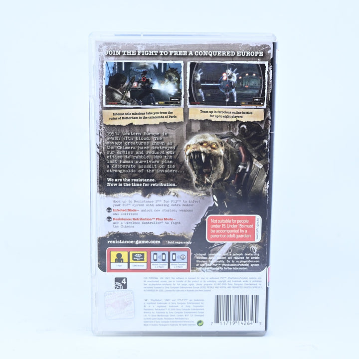 Resistance: Retribution - Sony PSP Game + Manual - FREE POST!