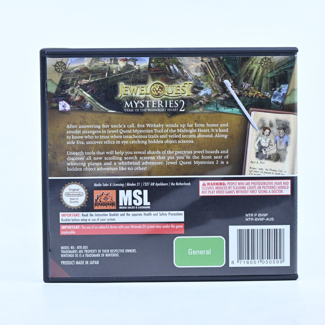 Jewel Quest Mysteries 2 Midnight Heart - Nintendo DS Game - PAL + Manual