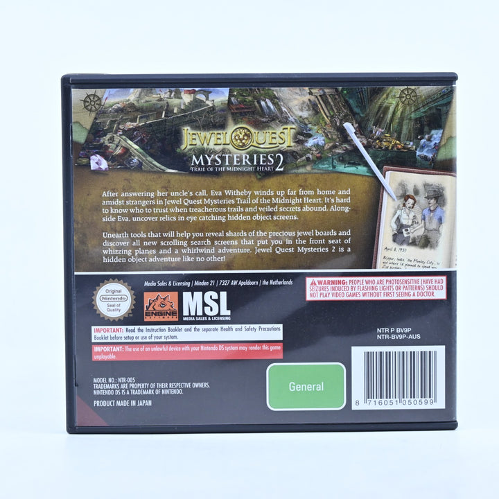 Jewel Quest Mysteries 2 Midnight Heart - Nintendo DS Game - PAL + Manual