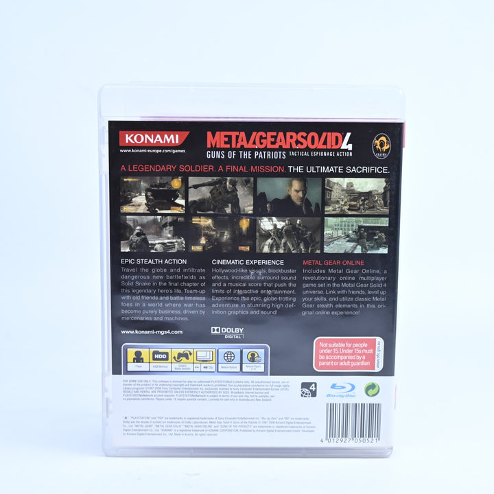 Metal Gear Solid 4: Guns of the Patriots - PS3 Game + Manual