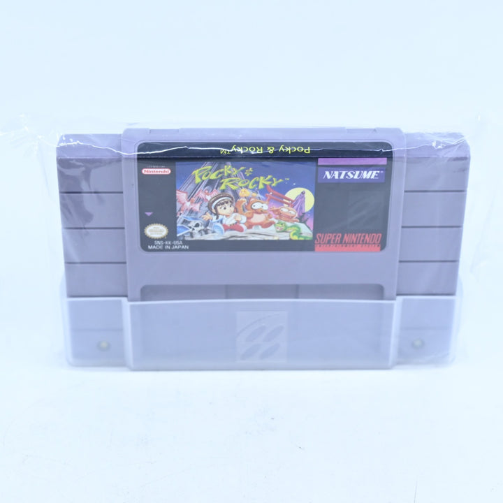 Pocky &amp; Rocky - Super Nintendo / SNES Boxed Game - PAL - FREE POST!