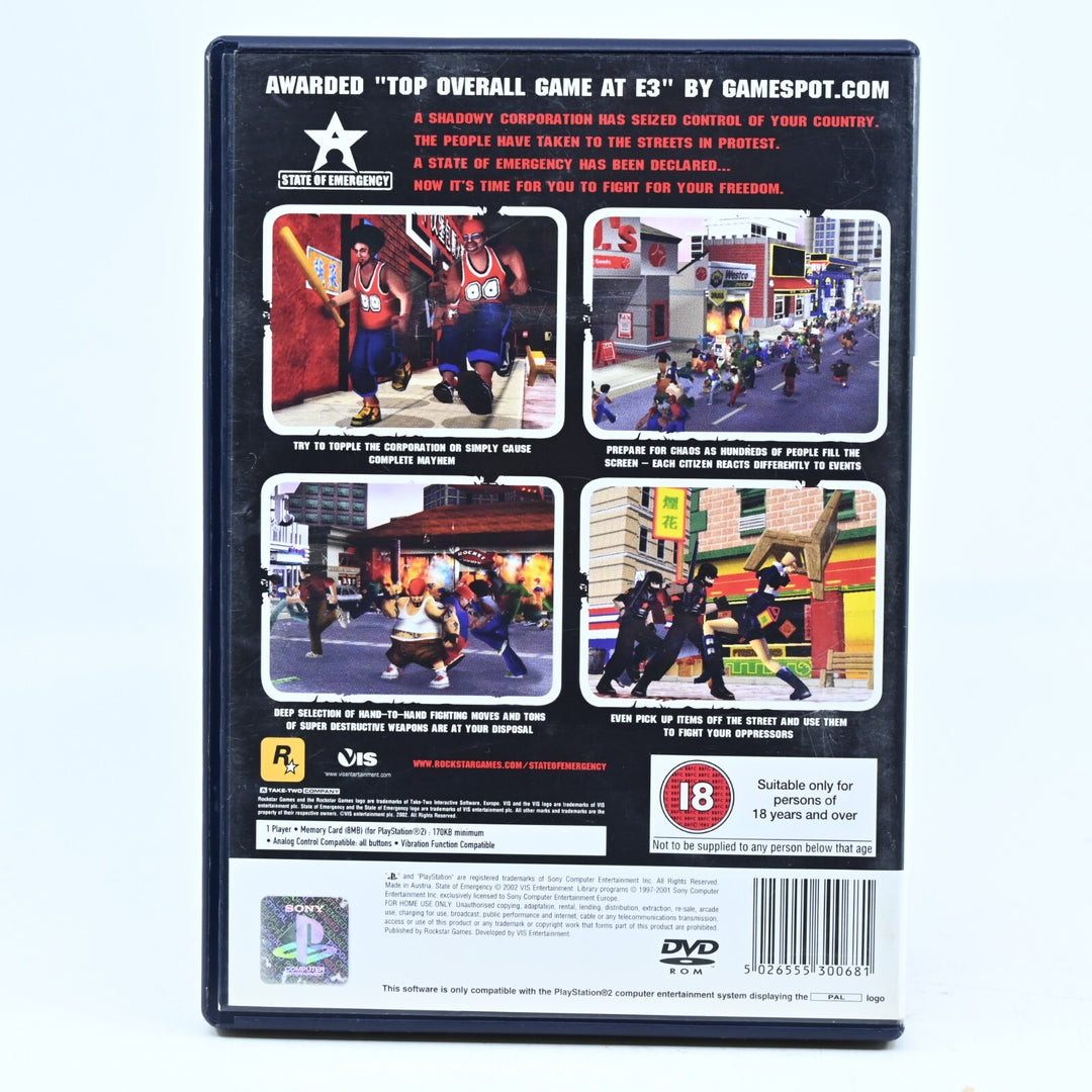 State Of Emergency - Sony Playstation 2 / PS2 Game + Manual - PAL - FREE POST!