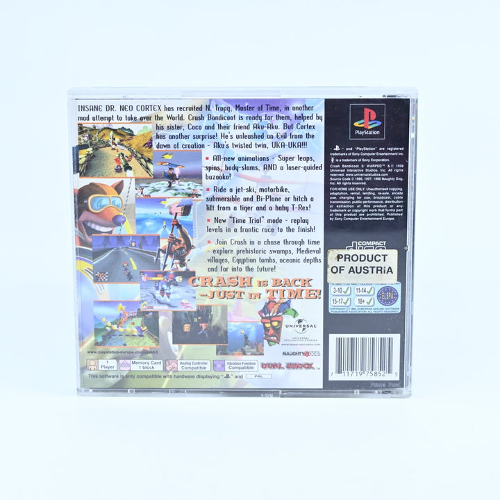 Crash Bandicoot 3: Warped - Sony Playstation 1 / PS1 Game + Manual - MINT DISC!