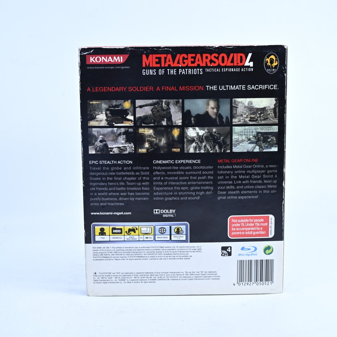 Metal Gear Solid 4: Guns of The Patriots - PS3 Game + Manual + Slipcover