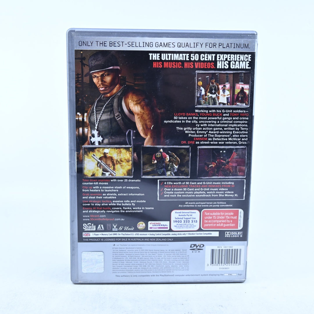 50 Cent Bulletproof - Sony Playstation 2 / PS2 Game + Manual - PAL - MINT DISC!