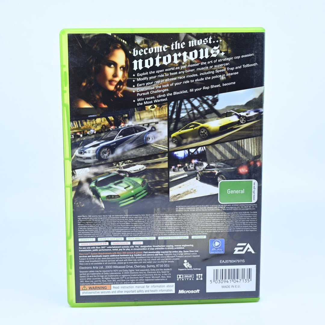 Need for Speed: Most Wanted - Xbox 360 Game + Manual - PAL - MINT DISC!