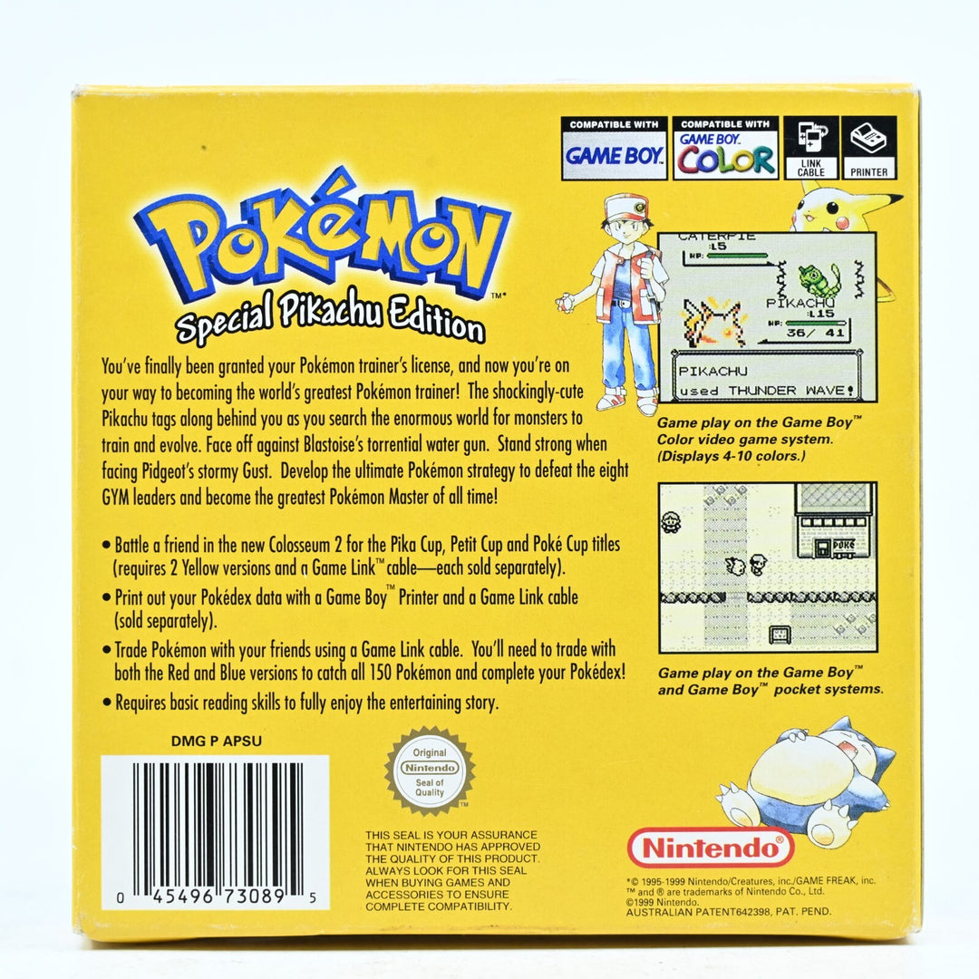 Pokemon Yellow Version - Nintendo Gameboy Boxed Game - PAL - FREE POST!