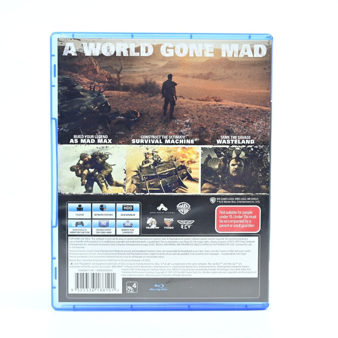 Mad Max - Sony Playstation 4 / PS4 Game - FREE POST!