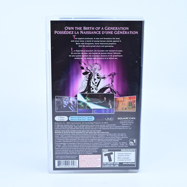 Final Fantasy II 2 20th Anniversary - Sony PSP Game + Manual - FREE POST!