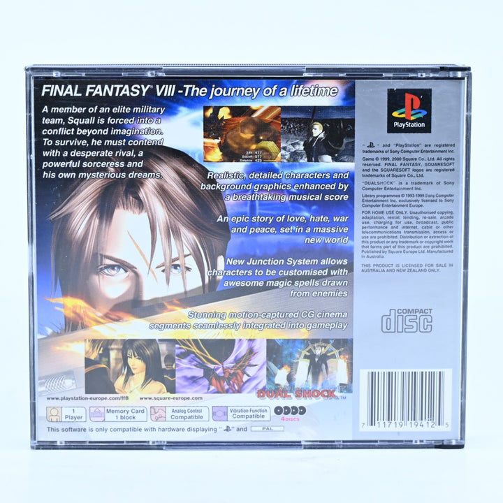 Final Fantasy VIII - Sony Playstation 1 / PS1 Game + Manual - PAL - MINT DISC!