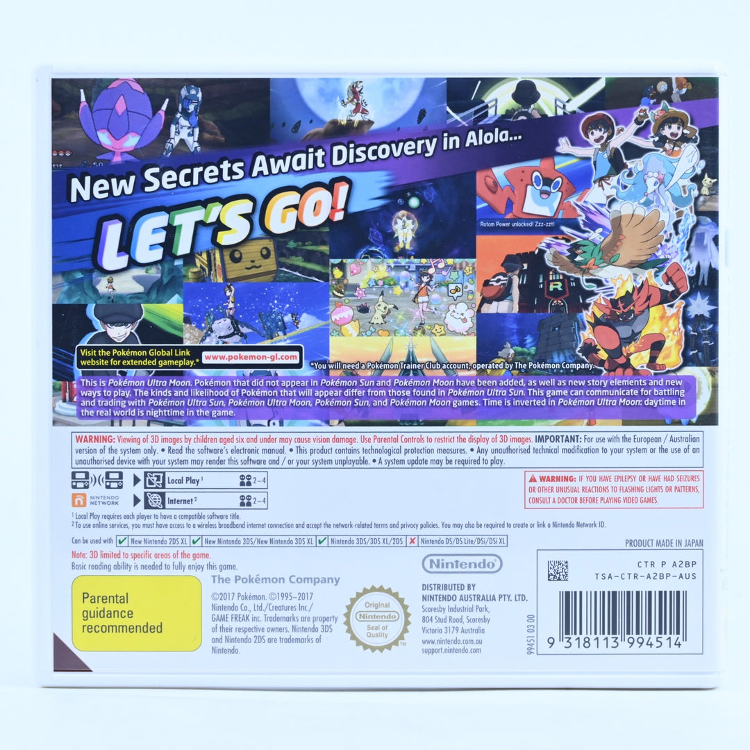 Pokemon Ultra Moon - Nintendo 3DS Game - PAL + Manual - FREE POST!