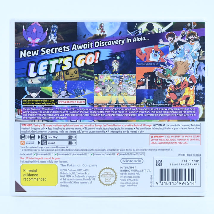 Pokemon Ultra Moon - Nintendo 3DS Game - PAL + Manual - FREE POST!