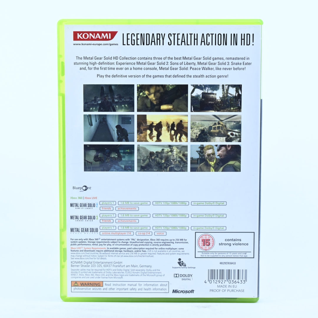 Metal Gear Solid HD Collection - Xbox 360 Game + Manual - PAL - MINT DISC!