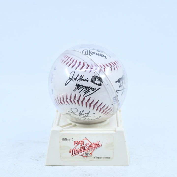 1991 Minnesota Twins World Series Team Autographed Stamped Baseball - Toy