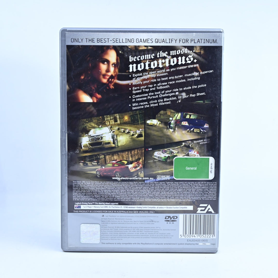 Need for Speed: Most Wanted - Sony Playstation 2 / PS2 Game + Manual - PAL