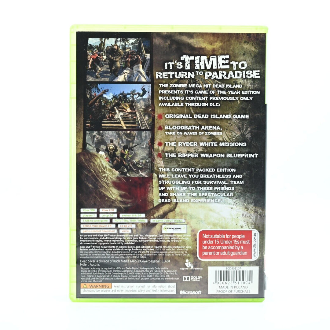 Dead Island Game of the Year Edition - Xbox 360 Game - PAL - MINT DISC!