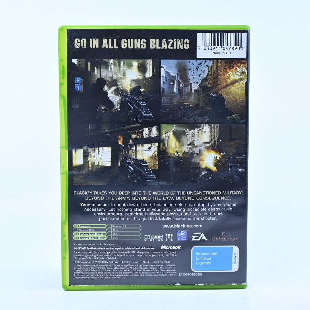 Black - Original Xbox Game + Manual - PAL - MINT DISC!