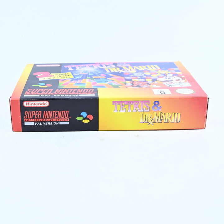 Tetris & Dr Mario - Super Nintendo / SNES Boxed Game - PAL - FREE POST!