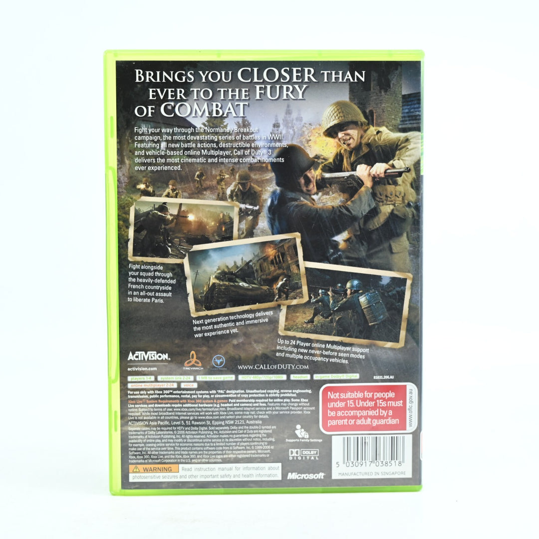 Call of Duty 3 - Xbox 360 Game + Manual - PAL - MINT DISC!