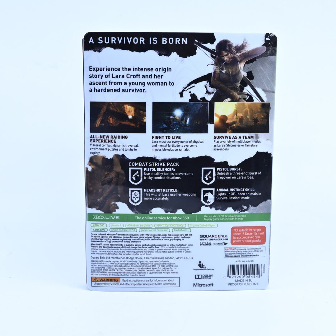 Tomb Raider - Steelbook Edition - Xbox 360 Game + Manual - PAL - MINT DISC!
