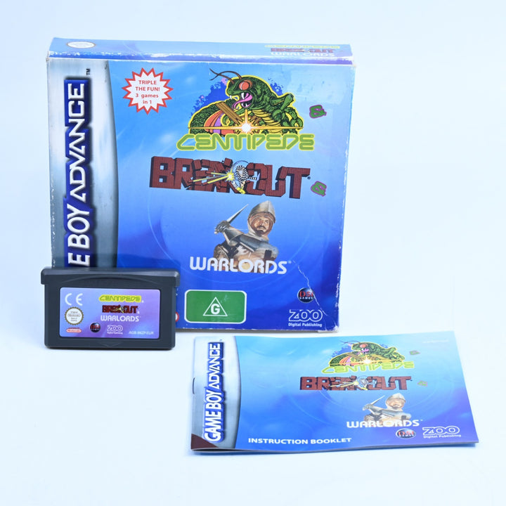 Centipede|Breakout|Warlords - GBA Boxed Game - PAL - FREE POST!