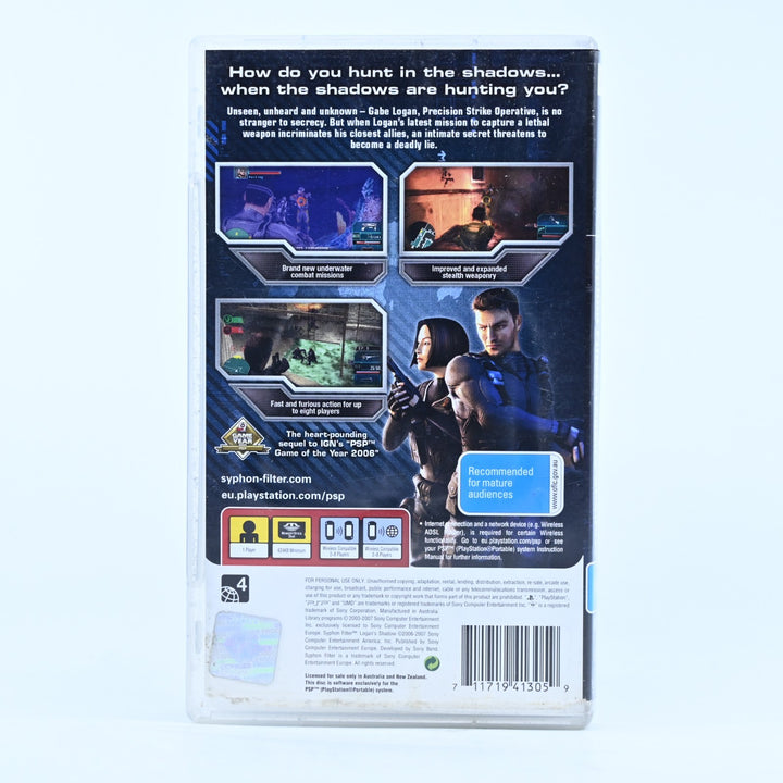 Syphon Filter: Logan's Shadow - Sony PSP Game - No Manual - FREE POST!