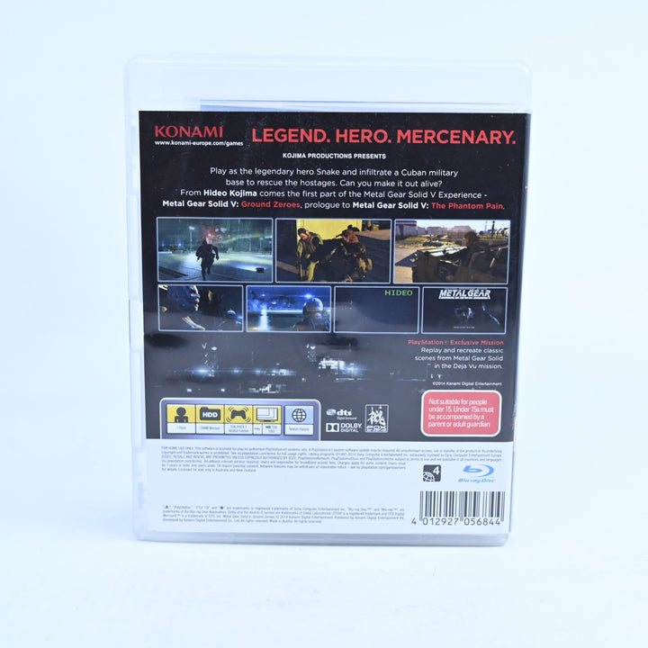 Metal Gear Solid V: Ground Zeroes - Sony Playstation 3 / PS3 Game + Manual