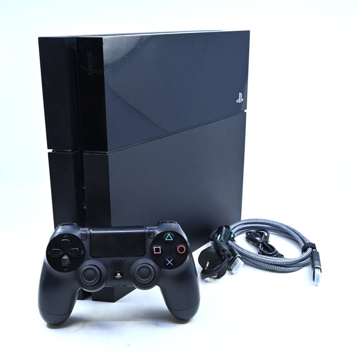 Black Sony Playstation 4 / PS4 Console - GENUINE CONTROLLERS + CABLES + HDMI!