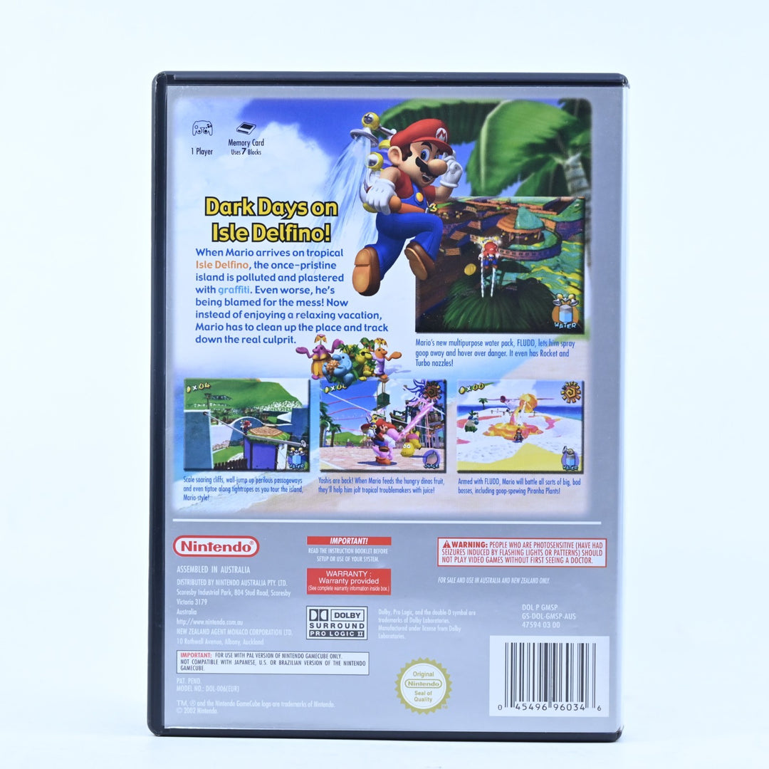 Super Mario Sunshine - Nintendo Gamecube Game + Manual - PAL - FREE POST!