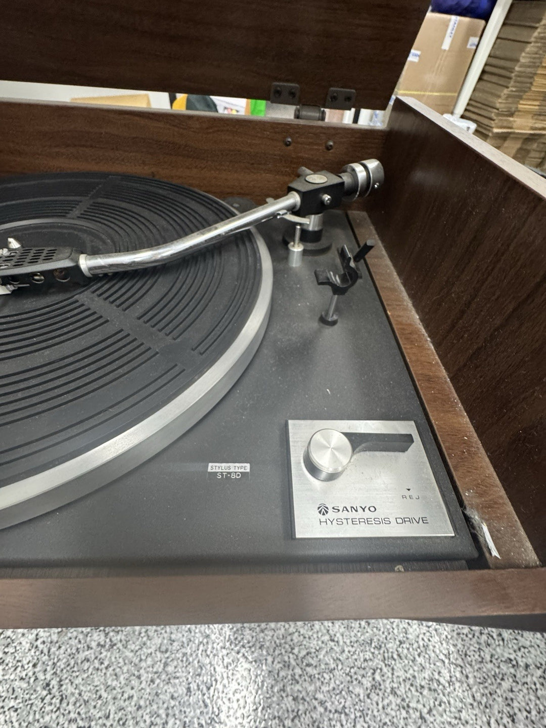 Vintage turntable stereo and tape player