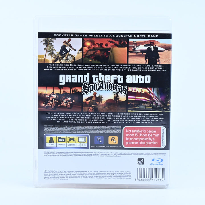 Grand Theft Auto: San Andreas - Sony Playstation 3 / PS3 Game + Manual + Map