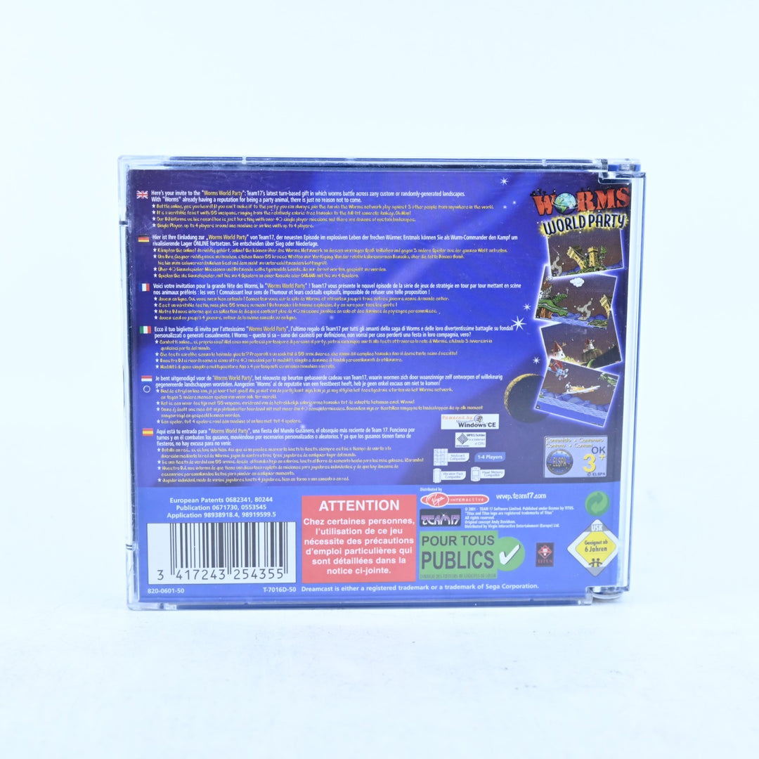 Worms World Party - Sega Dreamcast Game + Manual - PAL - MINT DISC!