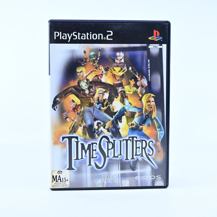 TimeSplitters - Sony Playstation 2 / PS2 Game + Manual - PAL - MINT DISC!